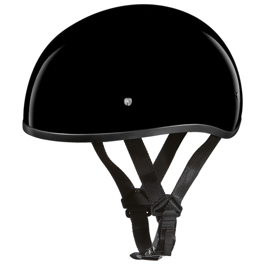 D1-ANS D.O.T. DAYTONA SKULL CAP W/O VISOR - HI-GLOSS BLACK 1/2 Shell Helmets Virginia City Motorcycle Company Apparel 