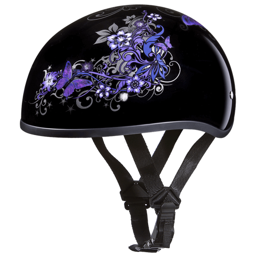 D6-B D.O.T. DAYTONA SKULL CAP - W/ BUTTERFLY 1/2 Shell Helmets Virginia City Motorcycle Company Apparel 