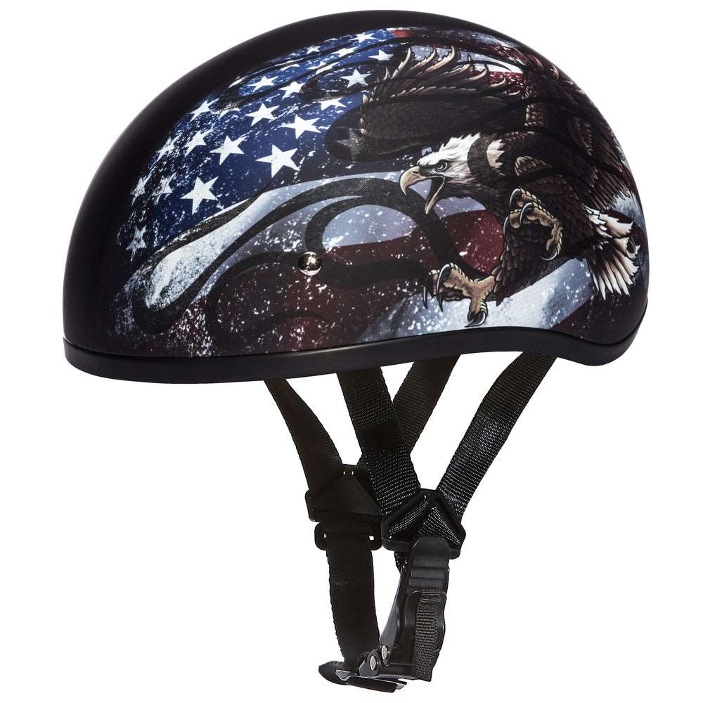 D6-USA D.O.T. DAYTONA SKULL CAP - W/ USA 1/2 Shell Helmets Virginia City Motorcycle Company Apparel 