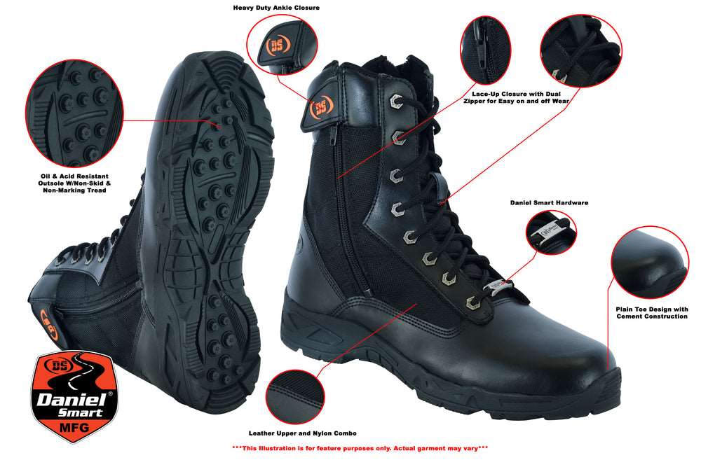 DS9782 Men's 9'' Tactical Boots Men's Motorcycle Boots Virginia City Motorcycle Company Apparel 