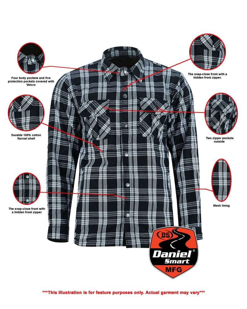 Checkered Champ Men's Black and White Armored Flannel Shirt