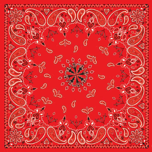 B003- Bandanna Red Paisley Bandanas Virginia City Motorcycle Company Apparel 