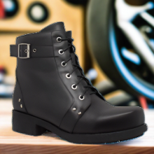 Ankle Boot - Women's Double Zipper Lace up Ankle Boot Women's Motorcycle Boots Virginia City Motorcycle Company Apparel in Nevada USA