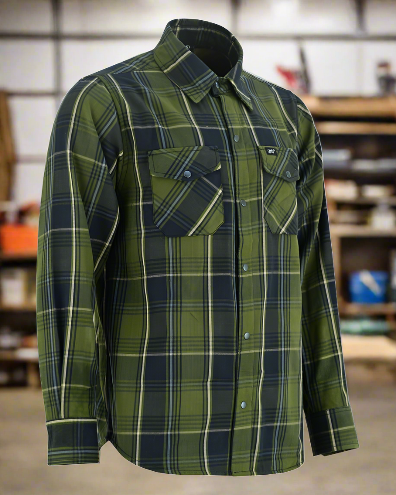 Olive Essence Men's Green Flannel Shirt