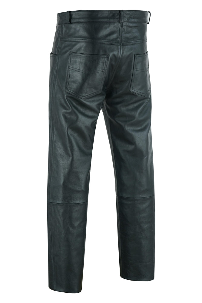 DS451 Men's Black Classic 5 Pocket Casual Motorcycle Leather Pants Unisex Chaps & Pants Virginia City Motorcycle Company Apparel in Nevada USA