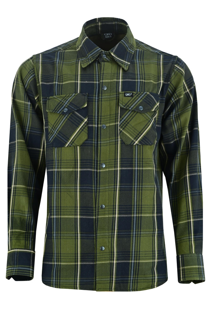 Olive Essence Men's Green Flannel Shirt