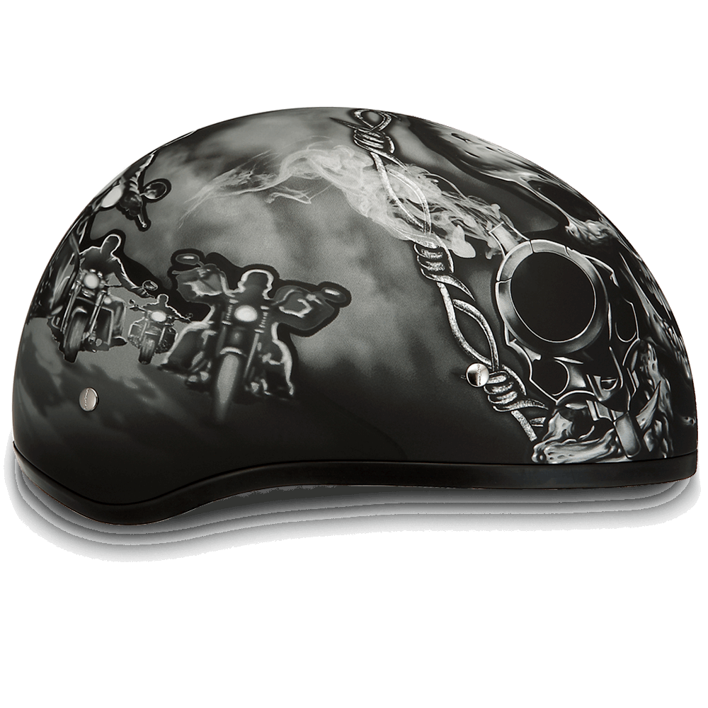 D6-G D.O.T. DAYTONA SKULL CAP - W/ GUNS 1/2 Shell Helmets Virginia City Motorcycle Company Apparel 