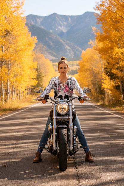 Skull + Flower Fall Riding Stopped Pose