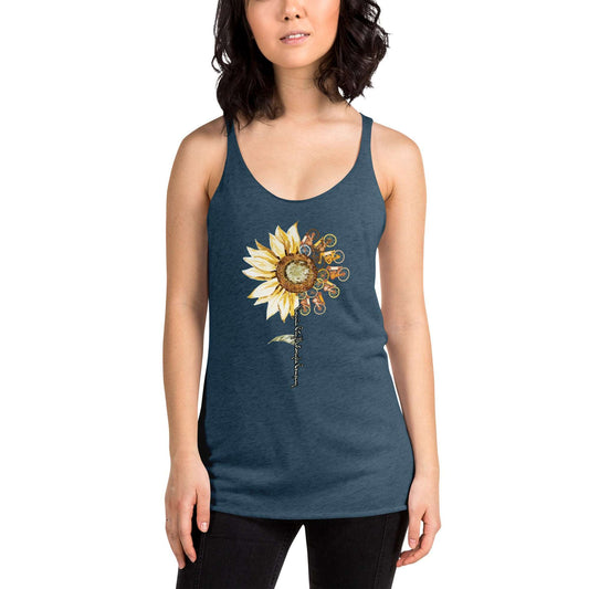 Charleys Sunflower -  Women's Racerback Tank Ladies Tank Top Virginia City Motorcycle Company Apparel 