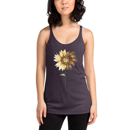 Charleys Sunflower -  Women's Racerback Tank Ladies Tank Top Virginia City Motorcycle Company Apparel 