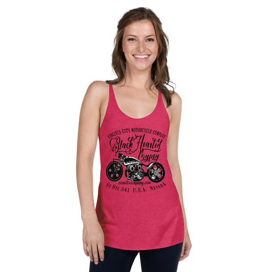 Black Hearted Gypsy Women's Racerback Tank Ladies Tank Top Virginia City Motorcycle Company Apparel in Nevada USA