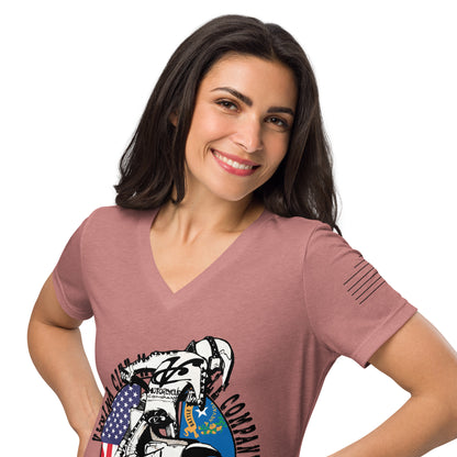 Grand Prix Ladies V-Neck T-shirt Ladies T-Shirt Virginia City Motorcycle Company Apparel in Nevada USA