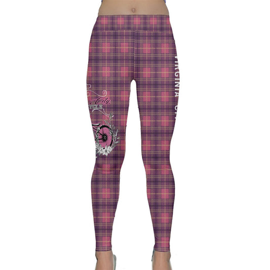 Plaid Girl Classic Bike - Ladies Yoga Leggings Leggings Virginia City Motorcycle Company Apparel 