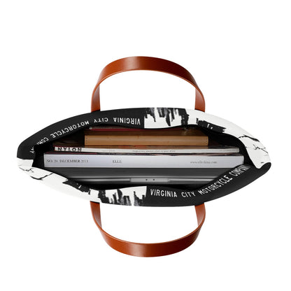 black and white skull tote bag virginia city motorcycle company