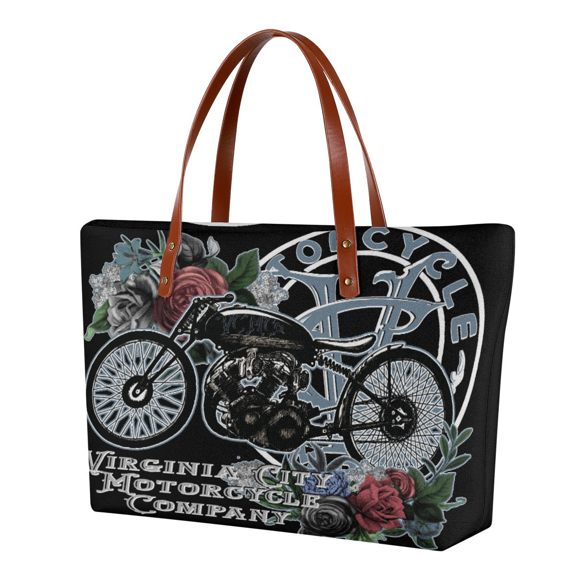 Vintage Lady Rider Tote Bag Virginia City Motorcycle Company Apparel 
