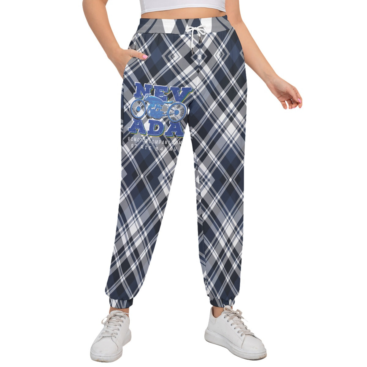 Nevada Blue and Grey Soft Terry Lounge Pant with Pocket and Drawstring  Virginia City Motorcycle Company Apparel 