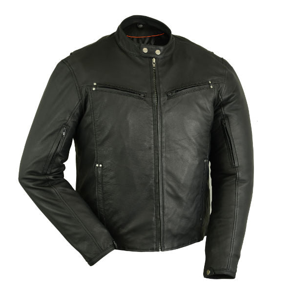 DS742 Men's Lightweight Drum Dyed Naked Lambskin Jacket Men's Leather Motorcycle Jackets Virginia City Motorcycle Company Apparel 