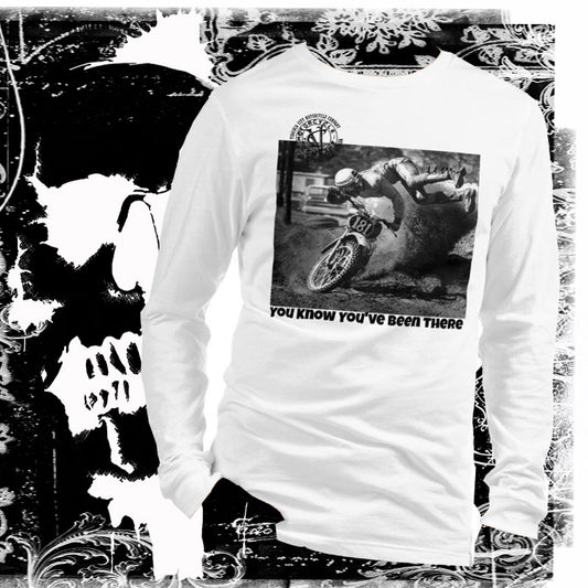 Dirt Bike #181 Long Sleeve White T-Shirt vcgp Virginia City Motorcycle Company Apparel 