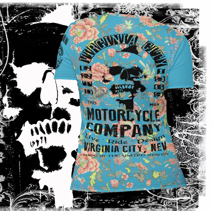 TAG - Women's Skull T-shirt Ladies T-Shirt Virginia City Motorcycle Company Apparel 