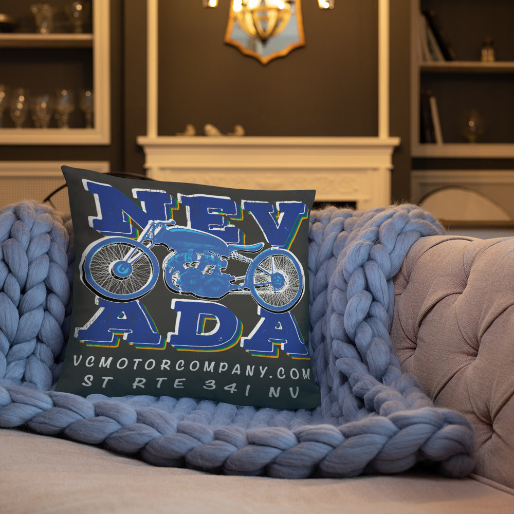 Nevada Blue and Grey Pillow pillow Virginia City Motorcycle Company Apparel 