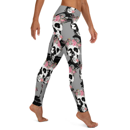 Skull + Flower Ladies Leggings Leggings Virginia City Motorcycle Company Apparel 