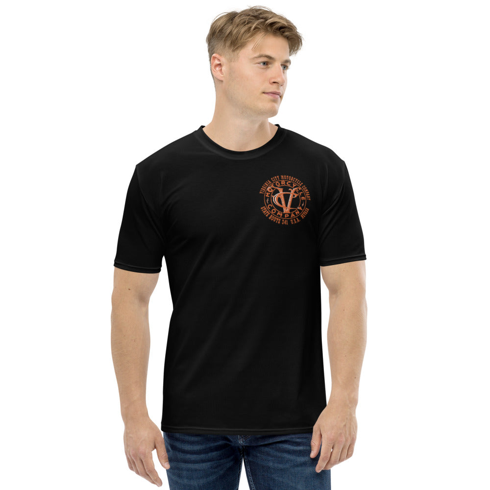 One Night in VC .....  Men's Skull Black Motorcycle T-shirt Men's T-Shirt Virginia City Motorcycle Company Apparel 