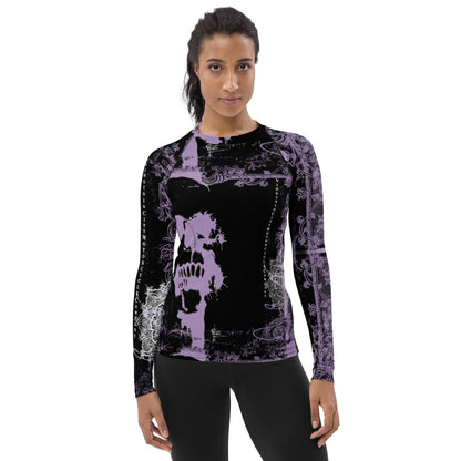 TAG Skull Women's Long Sleeve T-Shirt in Lavender Ladies Long Sleeve Virginia City Motorcycle Company Apparel 