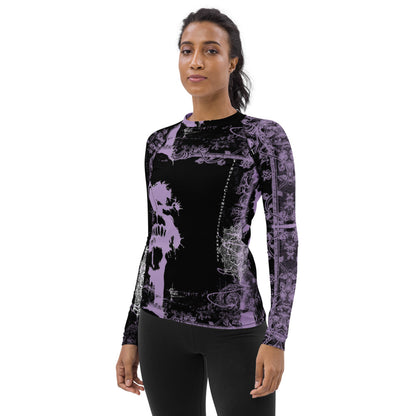 TAG Skull Women's Long Sleeve T-Shirt in Lavender Ladies Long Sleeve Virginia City Motorcycle Company Apparel 