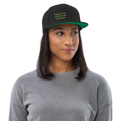 VC Motor Co. Apparel Green and Black Snapback Hat Hats Virginia City Motorcycle Company Apparel 