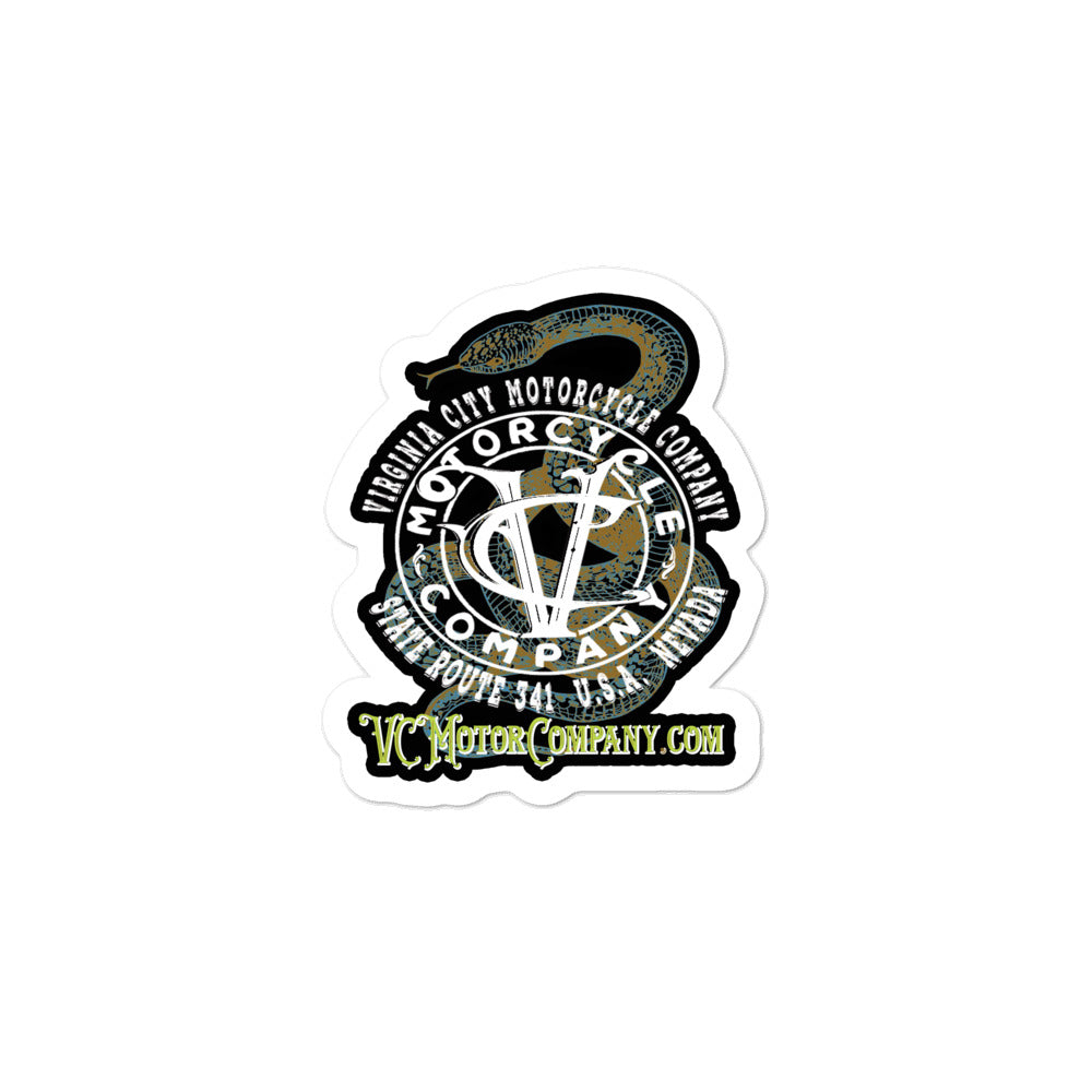 VC Motor Co Brand & Snake Sticker  Virginia City Motorcycle Company Apparel 