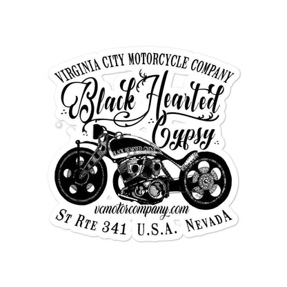 Black Hearted Gypsy sticker Stickers Virginia City Motorcycle Company Apparel 
