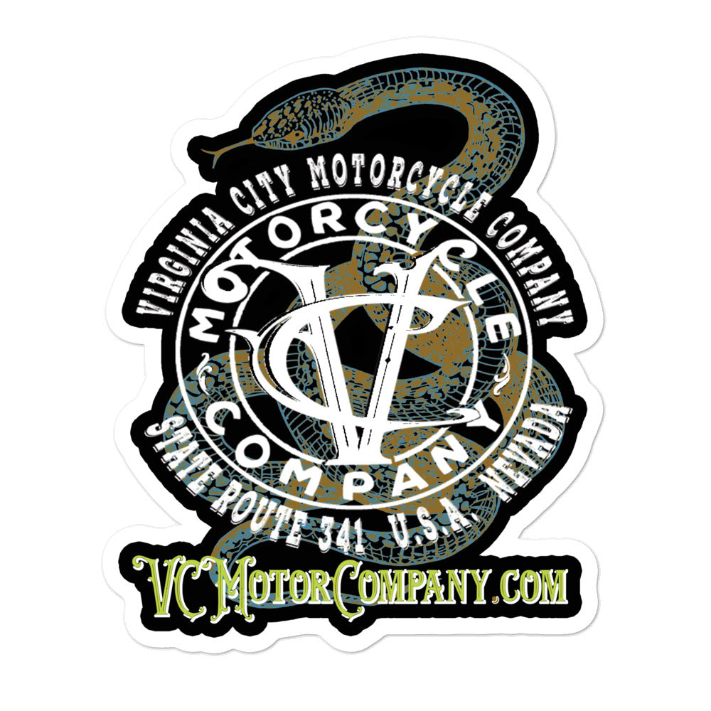 VC Motor Co Brand & Snake Sticker  Virginia City Motorcycle Company Apparel 
