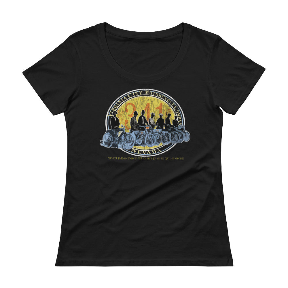 Motorcycle Club Shot - Ladies' Scoop Neck Biker T-shirt Ladies T-Shirt Virginia City Motorcycle Company Apparel 