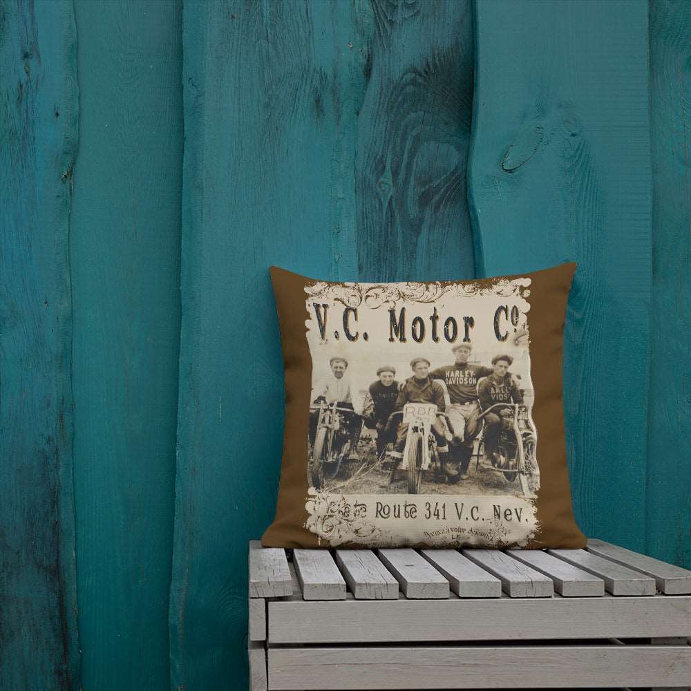 1920's Motorcycle Club - Motorcycle Pillow pillow Virginia City Motorcycle Company Apparel 