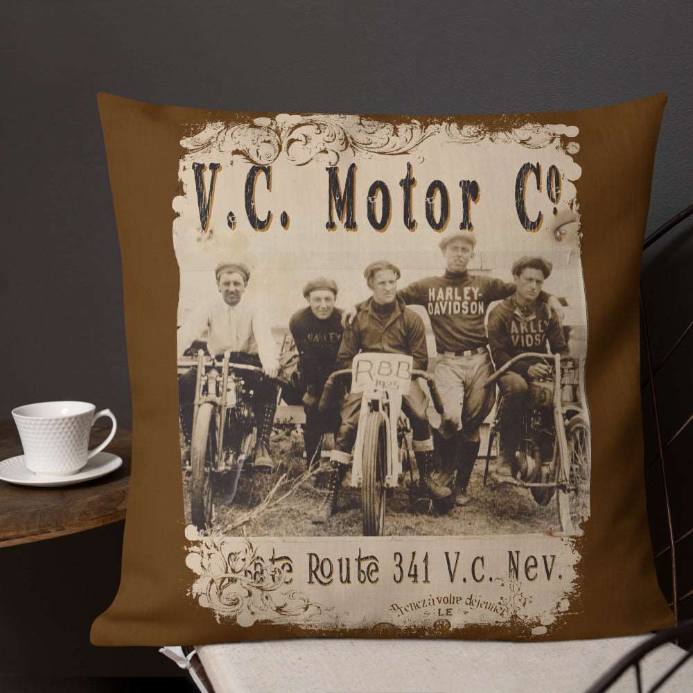 1920's Motorcycle Club - Motorcycle Pillow pillow Virginia City Motorcycle Company Apparel 