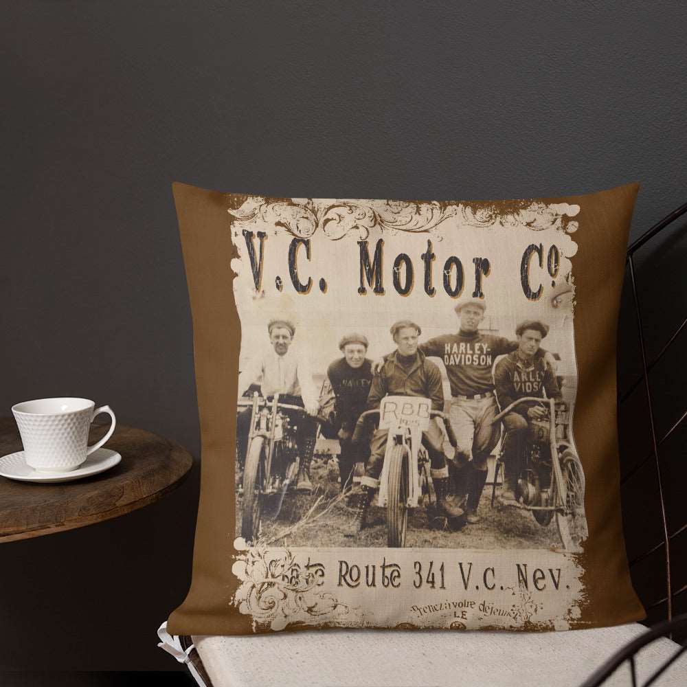 1920's Motorcycle Club - Motorcycle Pillow pillow Virginia City Motorcycle Company Apparel 
