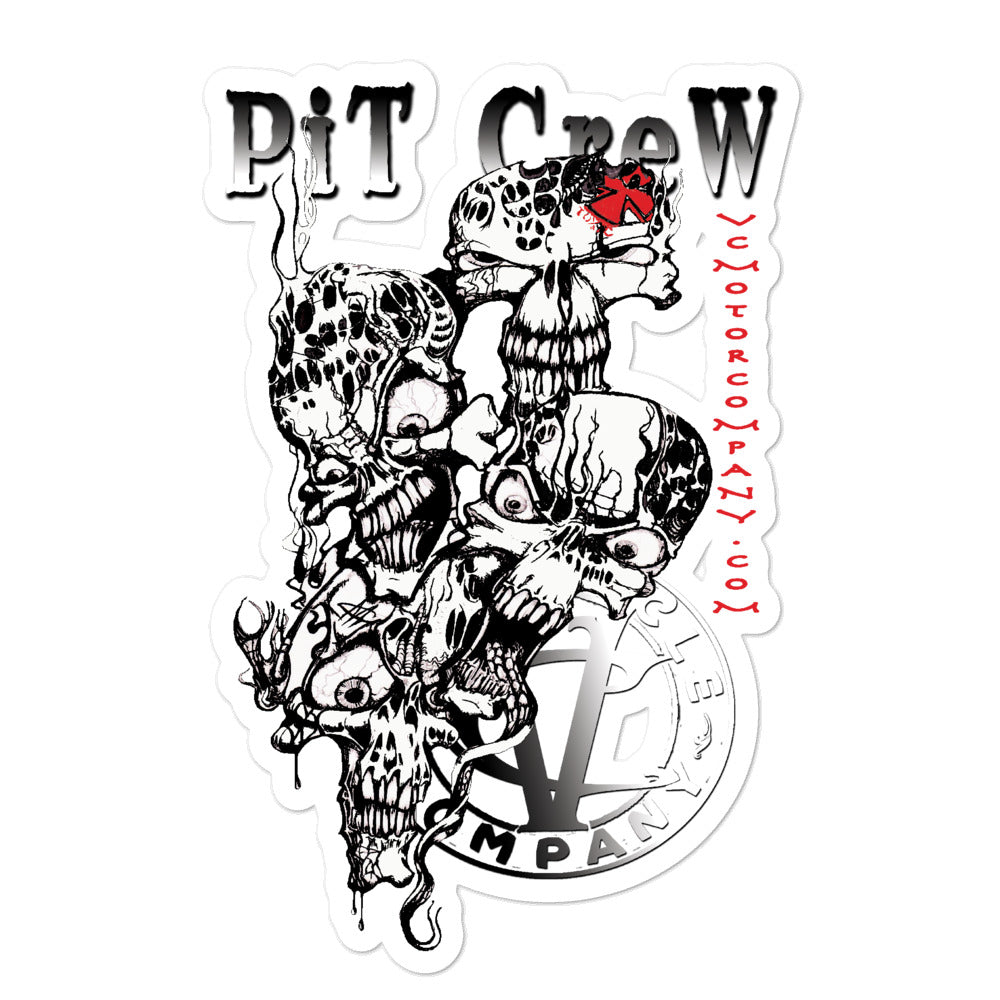 Pit Crew Skulls sticker Stickers Virginia City Motorcycle Company Apparel 