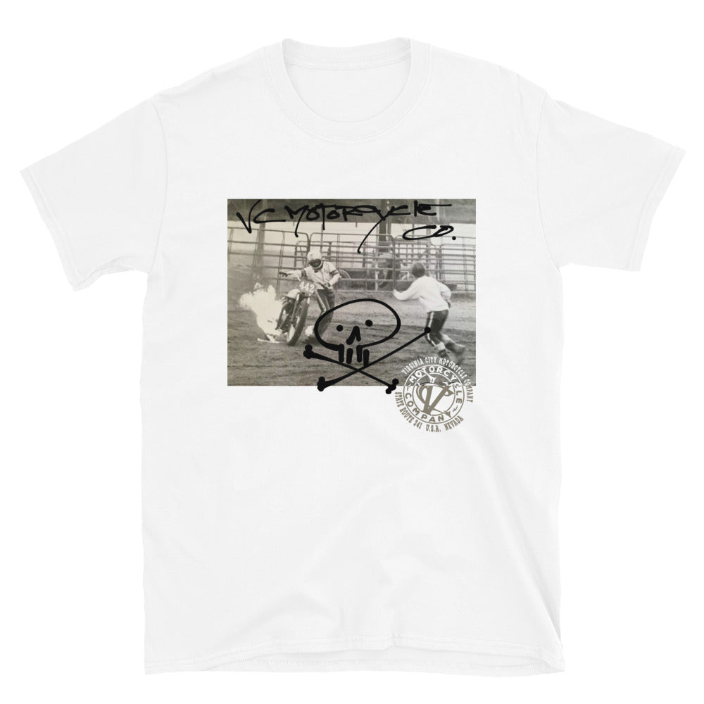 Dirt bike Arenacross White Short-Sleeve T-Shirt Men's T-Shirt Virginia City Motorcycle Company Apparel 