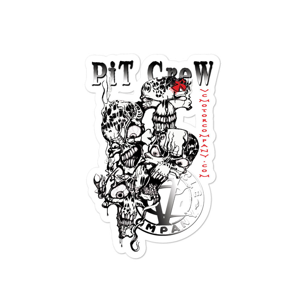 Pit Crew Skulls sticker Stickers Virginia City Motorcycle Company Apparel 