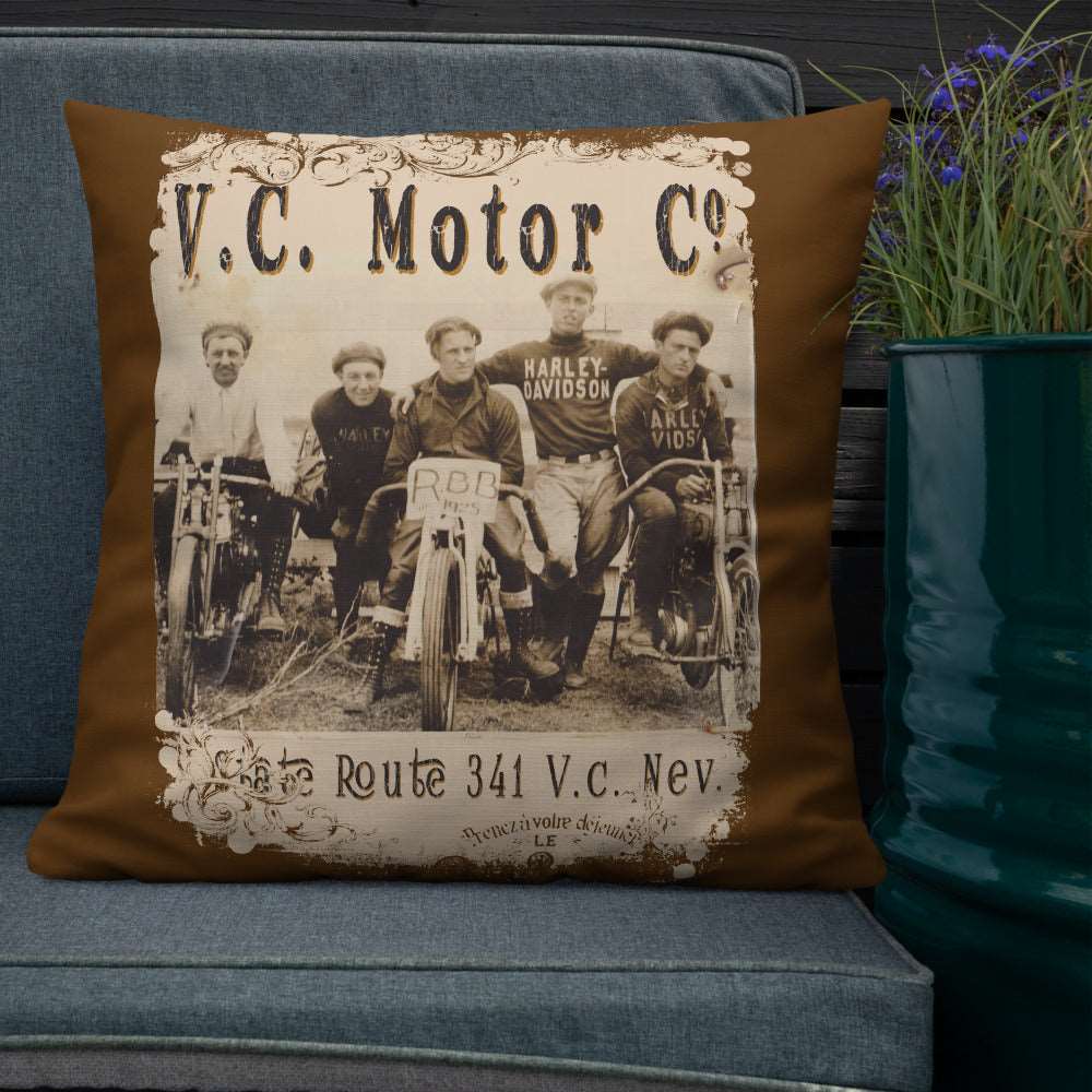 1920's Motorcycle Club - Motorcycle Pillow pillow Virginia City Motorcycle Company Apparel 