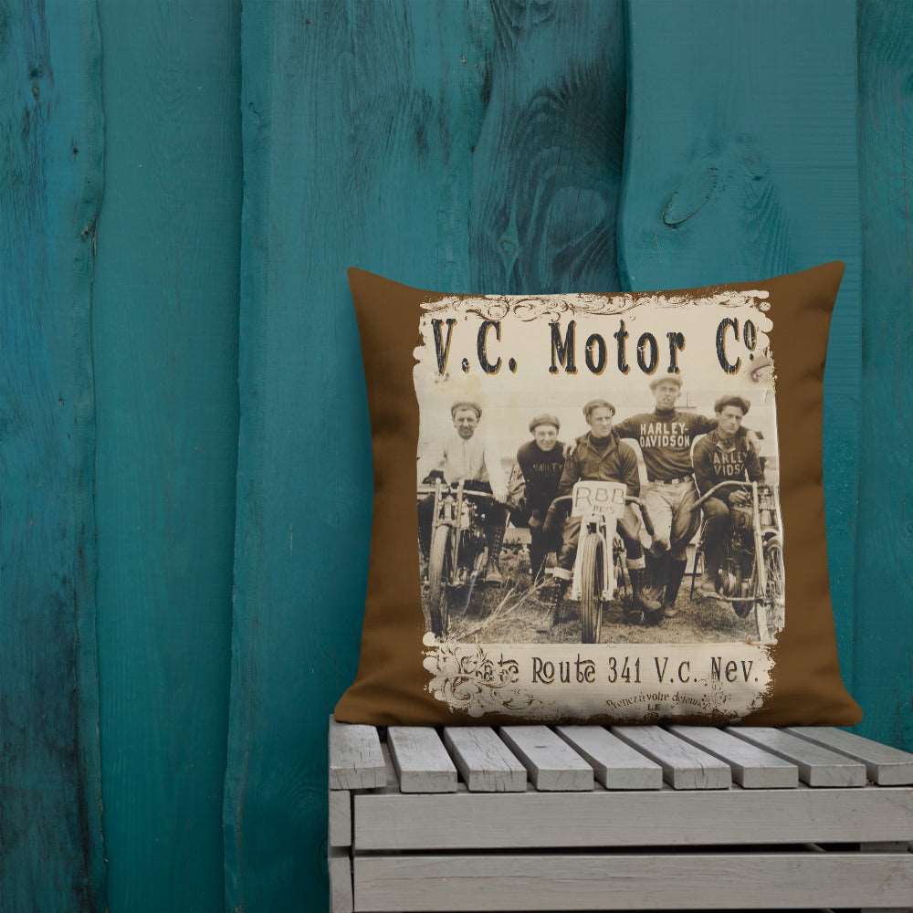 1920's Motorcycle Club - Motorcycle Pillow pillow Virginia City Motorcycle Company Apparel 