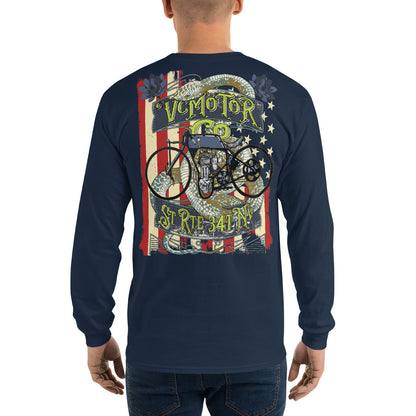 Vintage Bike Tattoo LS Motorcycle Shirt Men's Long Sleeve Virginia City Motorcycle Company Apparel 