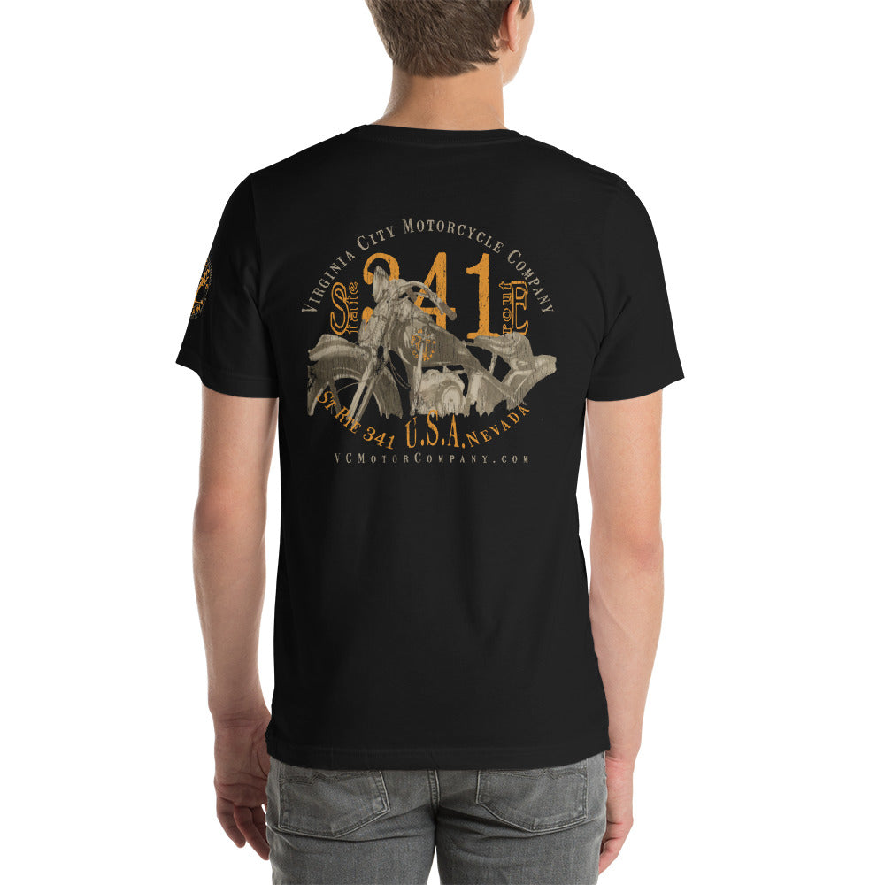 Motorcycle named Ada - Men's Biker Badge T-Shirt Men's T-Shirt Virginia City Motorcycle Company Apparel 