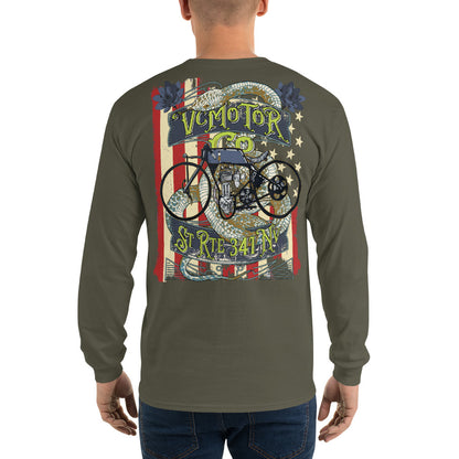 Vintage Bike Tattoo LS Motorcycle Shirt Men's Long Sleeve Virginia City Motorcycle Company Apparel 