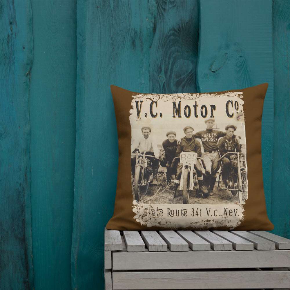 1920's Motorcycle Club - Motorcycle Pillow pillow Virginia City Motorcycle Company Apparel 