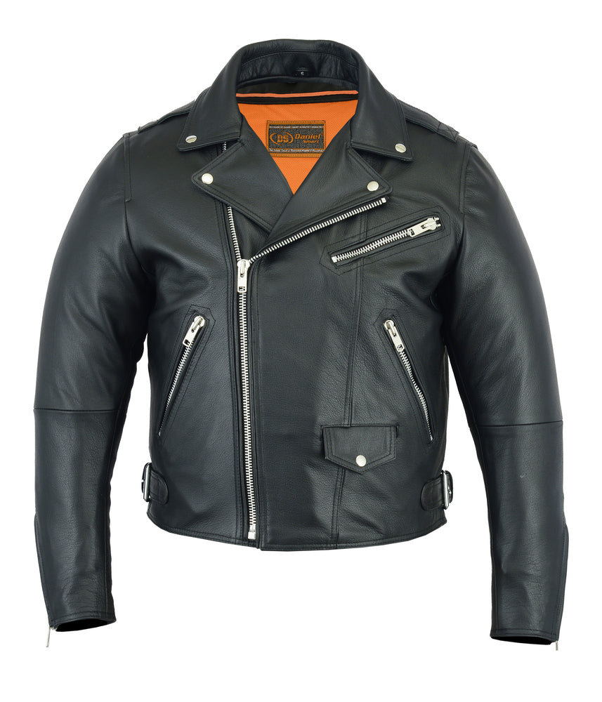 DS737 Men's Modern Full Cut Beltless Biker Jacket Men's Leather Motorcycle Jackets Virginia City Motorcycle Company Apparel 