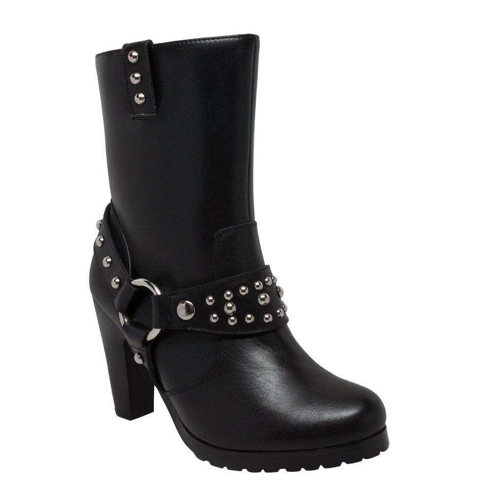 8546 Women's Heeled Boot w/Studs Women's Motorcycle Boots Virginia City Motorcycle Company Apparel 