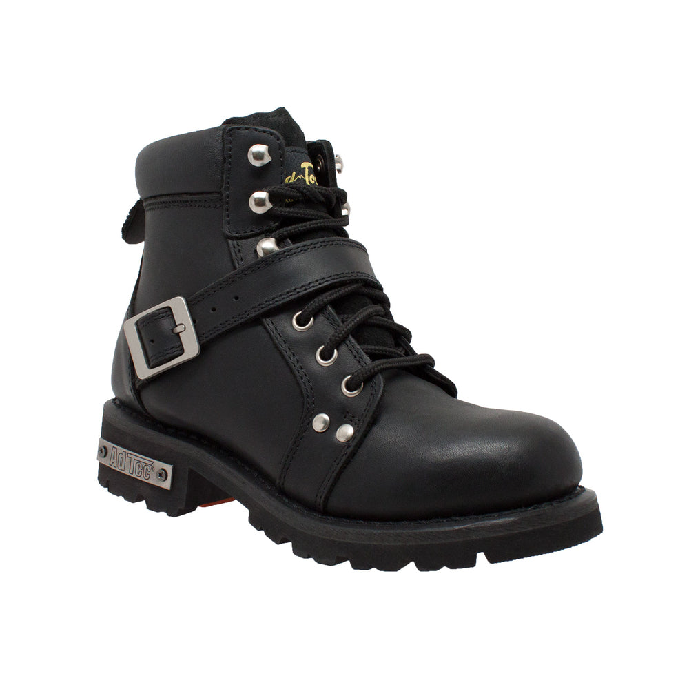 8143 Women's YKK Zipper Black Biker Boot Women's Motorcycle Boots Virginia City Motorcycle Company Apparel 