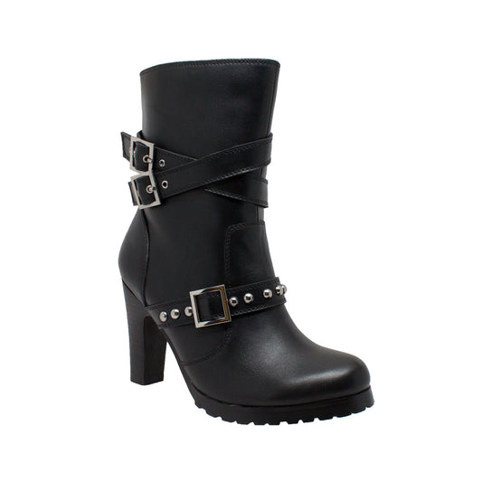 8545 Women's 3-Buckle Boot with Heel New Arrivals Virginia City Motorcycle Company Apparel 