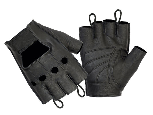 RC61 Premium Leather Fingerless Gloves Men's Lightweight Gloves Virginia City Motorcycle Company Apparel in Nevada USA